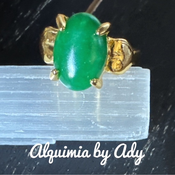 Alquimia Green and Gold Ring imperial jade - Picture 1 of 2